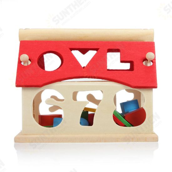 New Kid Wooden Digital Number House Building Toy Educational Intellectual Blocks