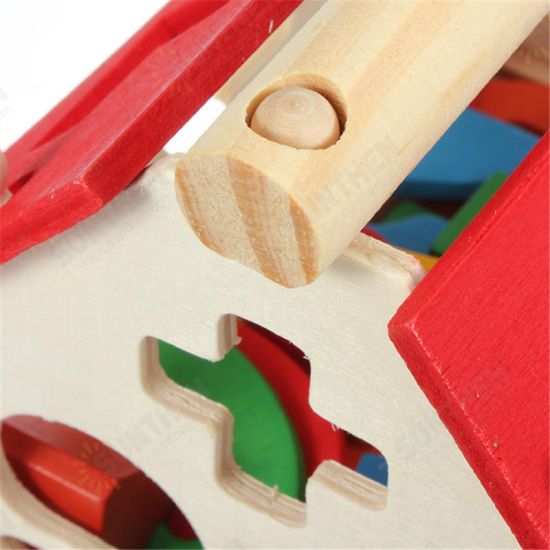 New Kid Wooden Digital Number House Building Toy Educational Intellectual Blocks