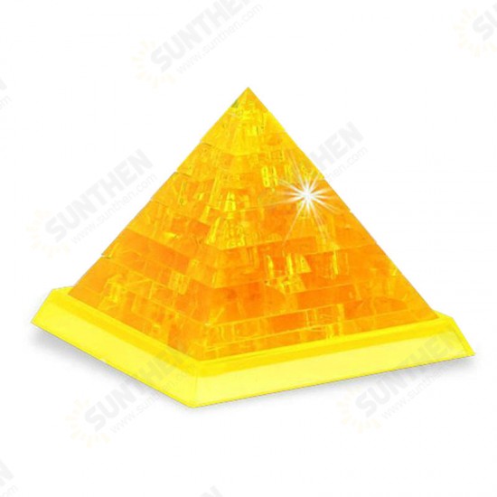 Novelty IQ Crystal Blocks Jigsaw Puzzles Toy 3D Pyramid DIY Model Gift