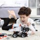 White Mine Truck Car 500+ Pcs Mechanical Transmission Control and Tipping Bucket Lifting System Technical Building Blocks Model Toy for Kids Gift