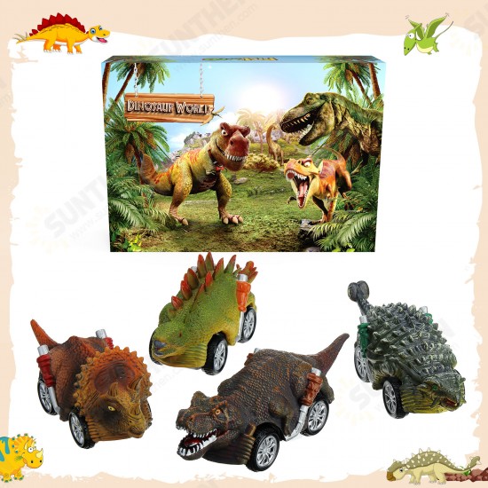 Dinosaur Toys Cars Inertia Vehicles Toddlers Kids Dinosaur Party Games with T-Rex Dino Toys Playset Birthday Gifts