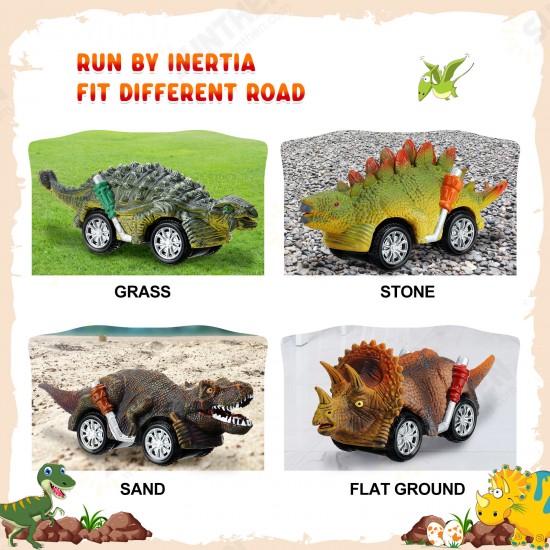 Dinosaur Toys Cars Inertia Vehicles Toddlers Kids Dinosaur Party Games with T-Rex Dino Toys Playset Birthday Gifts