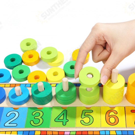 6540 Blocks Montessori Classic Math Rainbow Donuts Box Educational Toys for Kids