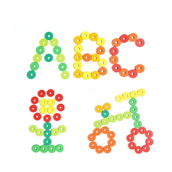 6540 Blocks Montessori Classic Math Rainbow Donuts Box Educational Toys for Kids