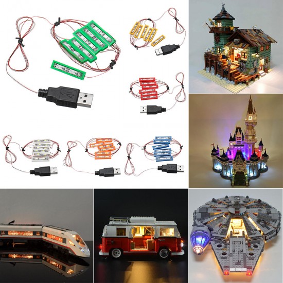 Universal DIY LED Light Brick Kit For MOC Toys USB Port Blocks Accessories Decor