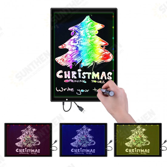 13x9 Inch Double-Side LED Flashing Writing Board Business Message Memo Menu Sign