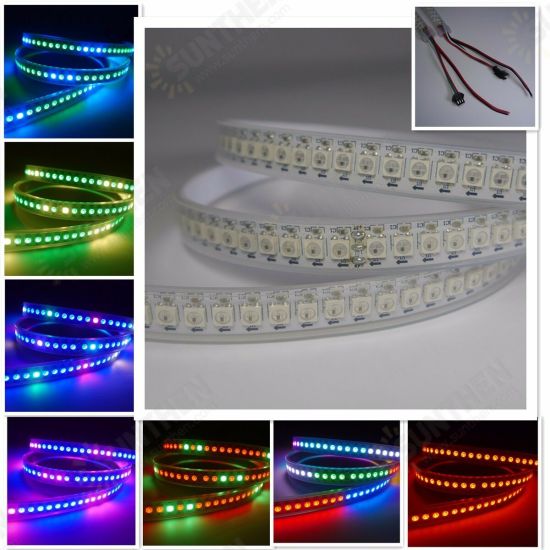 WS2812 WS2812B 2M 144 LEDs/M 5050 RGB LED Strip Addressable Light Tube Waterproof IP67