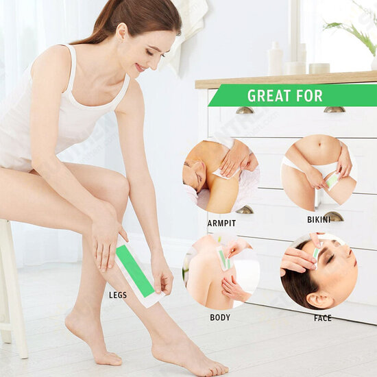 20Pcs/ 10Sheets Professional Waterproof Hair Removal Double Sided Cold Wax Strips Paper For Leg Body Face