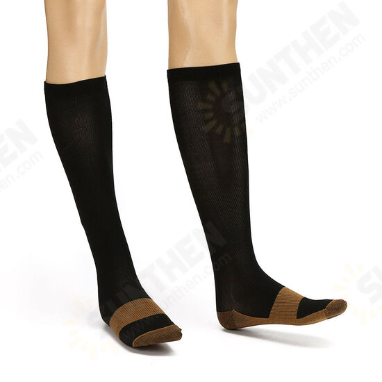 2pcs Unisex Copper Infused Varicose Veins Compression Stock Socks Anti Fatigue