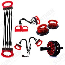 5PCS Exercise Tools Abdominal Wheel Footrest Stretcher Chest Push-ups Stand Body Fitness Trainer 5PCS Exercise Tools Abdominal Wheel Footrest Stretcher Chest Push-ups Stand Body Fitness Trainer