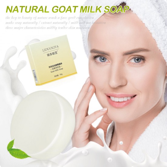 Goat's Milk Handmade Soap Removal Acne Blackhead Smooth Skin Tightening Pores Deep Cleaning Whitening Moisturizing Soap
