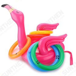 Inflatable Flamingo Ring Toss Game For Family Party Pool Garden Throwing Toys Inflatable Flamingo Ring Toss Game For Family Party Pool Garden Throwing Toys