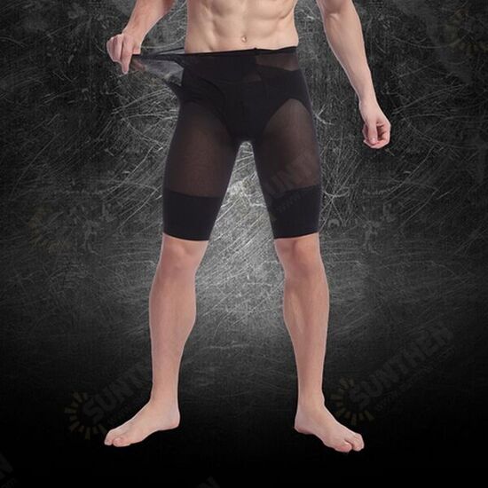 Men Nylon Compression Seamless Ultra Thin Leggings Underwear Shapewear