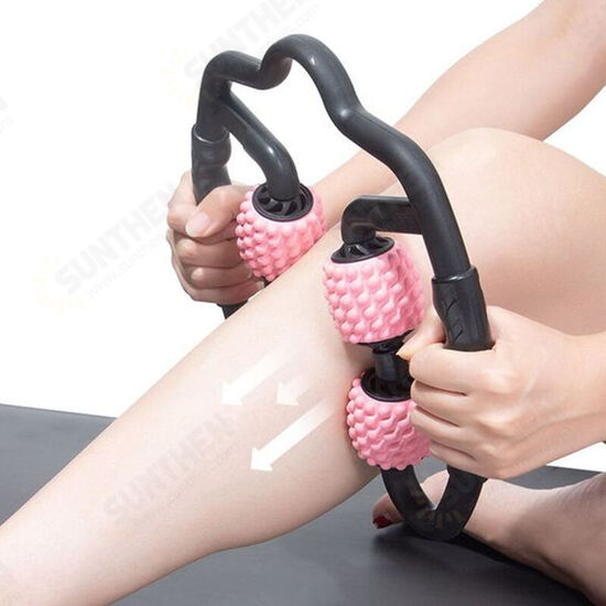 Muscle Relaxation Roller Clip Leg Massage Stick Yoga Fitness Four-round Stovepipe Stick