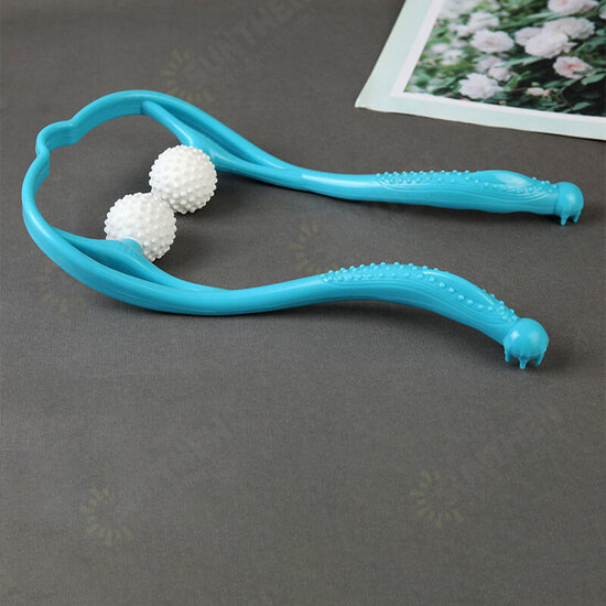 Non-Slip Manual Cervical Spine Massager Washable Multi-Function Double Press Ball Neck Massager