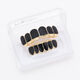 Punk Black Matte Braces Hiphop Grillz Gold Plated Dentures Set Teeth Jewelry