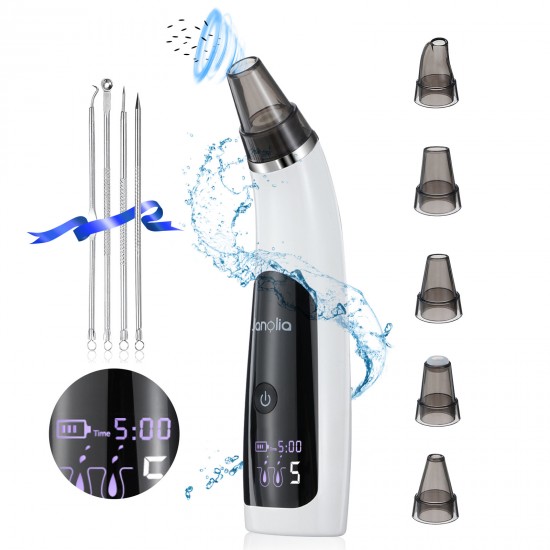 USB Charging Blackhead Remover Pore Cleaner 3 Modes Vacuum Pore Sucker LED Screen with 6 Probes