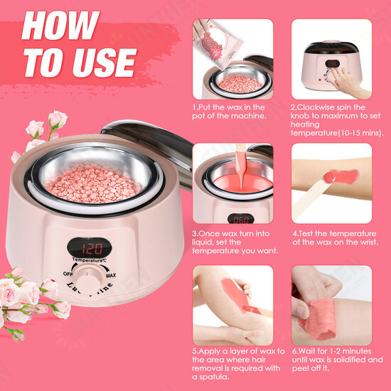 Wax Bean Machine Hair Removal Wax Bean Machine Wax Heater Kit 500ml Capacity for Sensitive Skin