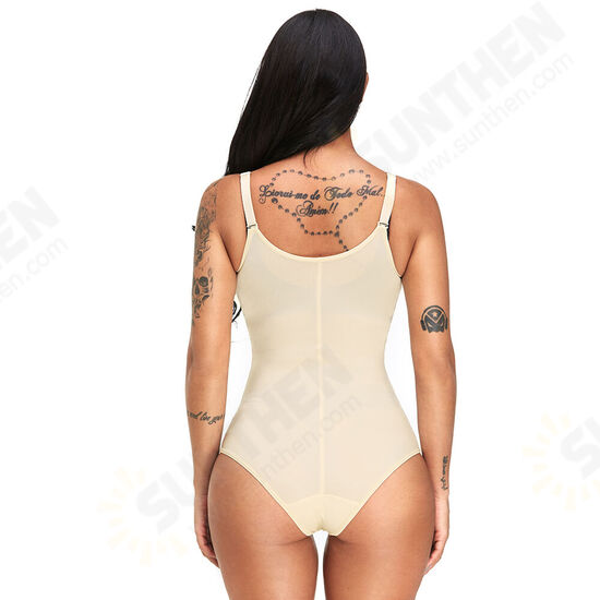 Women Full Body Shaper Front Zip Tummy Bodysuit Slimming Waist Trainer Underbust Shapewear