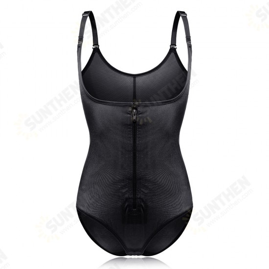 Women Full Body Shaper Front Zip Tummy Bodysuit Slimming Waist Trainer Underbust Shapewear