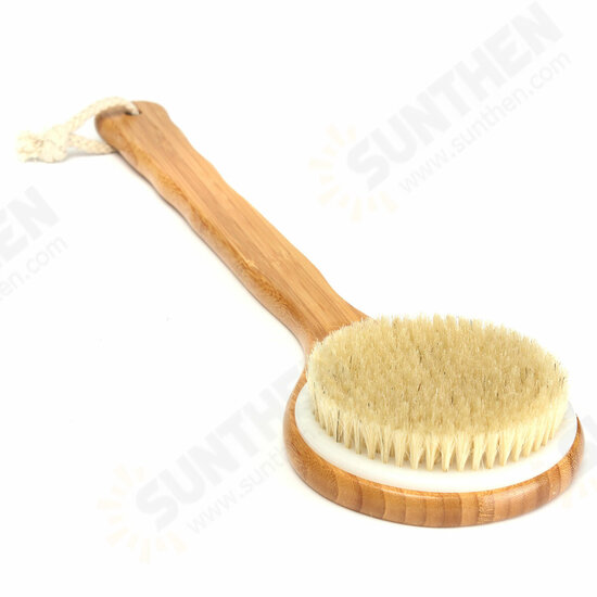 Wooden Handle Bristle Bath Shower Back Exfoliate Massage Brush