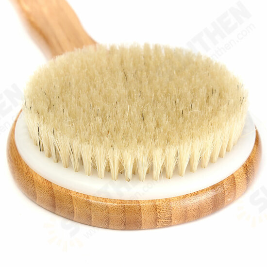 Wooden Handle Bristle Bath Shower Back Exfoliate Massage Brush