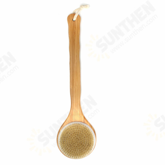 Wooden Handle Bristle Bath Shower Back Exfoliate Massage Brush