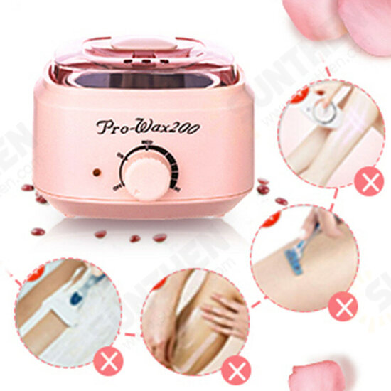 500cc 100W Wax Heater Machine for Face Body See-through Vented Cover Removable Aluminum Pot 360°Heating Coil