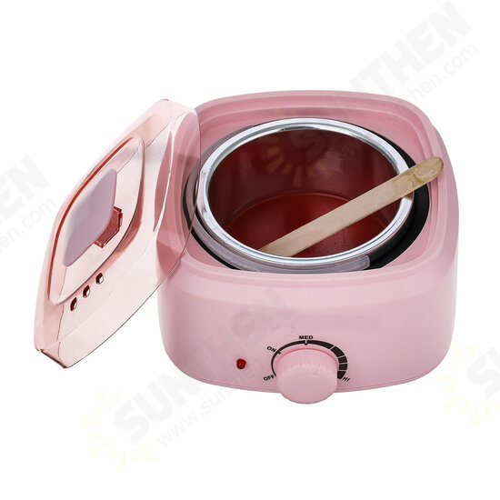 500cc 100W Wax Heater Machine for Face Body See-through Vented Cover Removable Aluminum Pot 360°Heating Coil