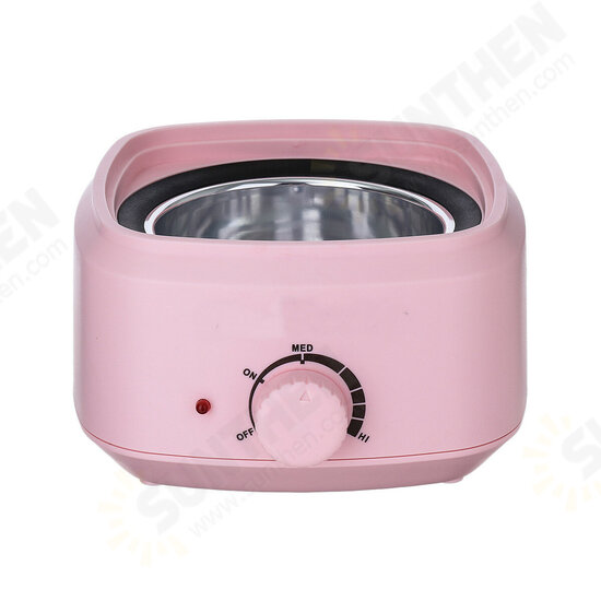 500cc 100W Wax Heater Machine for Face Body See-through Vented Cover Removable Aluminum Pot 360°Heating Coil