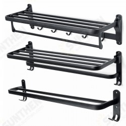 1 PCS Black towel rack space aluminum rack folding bathroom towel Shelf rack hotel hardware bathroom 50 / 60cm For Bathroom 1 PCS Black towel rack space aluminum rack folding bathroom towel Shelf rack hotel hardware bathroom 50 / 60cm For Bathroom