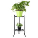 2 Layers Flower Rack Tray Landing Flower Pot Rack Iron Flower Shelf Plant Stands for Living Room Outdoor/Indoor Balcony