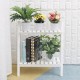 2 Layers Flower Racks Foldable Wood Plant Stand A-shape Indoor Landing Shelf for Home Balcony