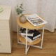 2 Tiers Sofa Side Table Simple Small Coffee Table Nightstand File Storage Rack Bookshelf Modern Laptop Desk Decoration Display Stand