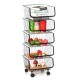 2/3/4/5 Tiers Kitchen Storage Racks Bookshelf Bathroom Shelf Space Saving Holder Organizer with Wheels