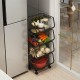 2/3/4/5 Tiers Kitchen Storage Racks Bookshelf Bathroom Shelf Space Saving Holder Organizer with Wheels