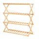 3 4 Layers Flower Rack Shoe Rack Storage Shelf Folding Bamboo Shoe Holder for Home Dormitory