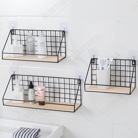 3 Piece Set Wall Mounted Shelf Home Bedroom Wall Decoration Frame Iron Storage Rack Floating Shelves