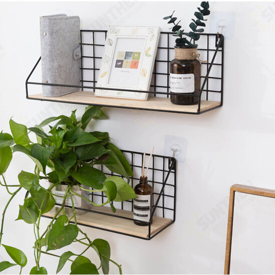 3 Piece Set Wall Mounted Shelf Home Bedroom Wall Decoration Frame Iron Storage Rack Floating Shelves