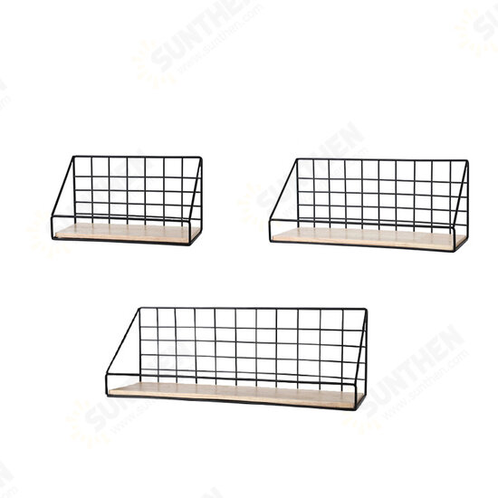 3 Piece Set Wall Mounted Shelf Home Bedroom Wall Decoration Frame Iron Storage Rack Floating Shelves