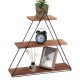 3-Tier Triangular Wall Mounted Shelf Floating Shelves Metal Display Rack Home Hanging Stand Decor For Living Room Office Bedroom