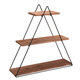 3-Tier Triangular Wall Mounted Shelf Floating Shelves Metal Display Rack Home Hanging Stand Decor For Living Room Office Bedroom