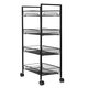 3/4 Layers Movable Shelf Kitchen Organizer Iron Storage Baskets Removable Holder with Universal Wheel Trolley for Kitchen Bathroom Bedroom