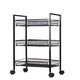 3/4 Layers Movable Shelf Kitchen Organizer Iron Storage Baskets Removable Holder with Universal Wheel Trolley for Kitchen Bathroom Bedroom