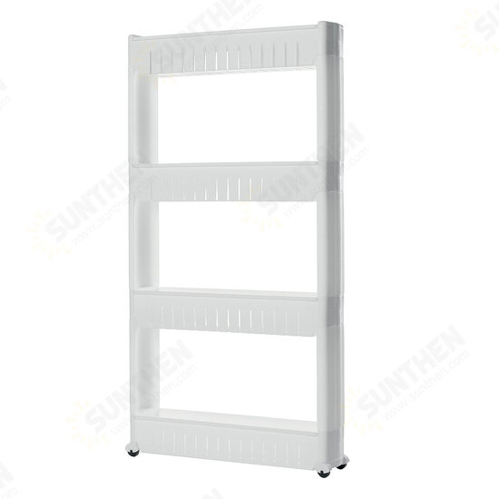 3/4 Layers Movable Storage Rack Crevice Storage Shelf Organizer with Wheel Refrigerator Crevice Storage Rack Storage Trolley