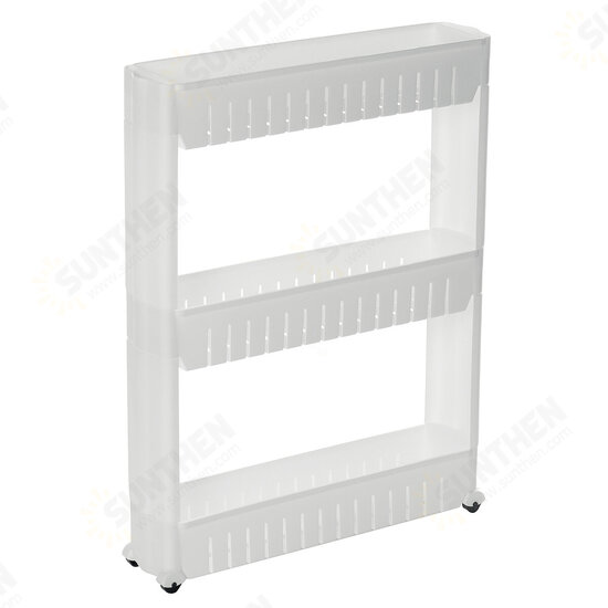 3/4 Layers Movable Storage Rack Crevice Storage Shelf Organizer with Wheel Refrigerator Crevice Storage Rack Storage Trolley