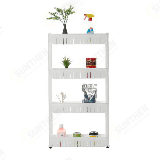 3/4 Layers Movable Storage Rack Crevice Storage Shelf Organizer with Wheel Refrigerator Crevice Storage Rack Storage Trolley