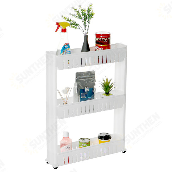 3/4 Layers Movable Storage Rack Crevice Storage Shelf Organizer with Wheel Refrigerator Crevice Storage Rack Storage Trolley