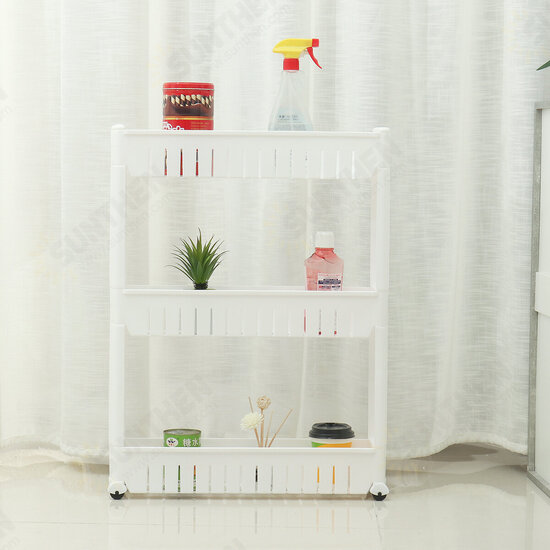 3/4 Layers Movable Storage Rack Crevice Storage Shelf Organizer with Wheel Refrigerator Crevice Storage Rack Storage Trolley