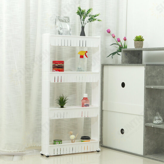 3/4 Layers Movable Storage Rack Crevice Storage Shelf Organizer with Wheel Refrigerator Crevice Storage Rack Storage Trolley